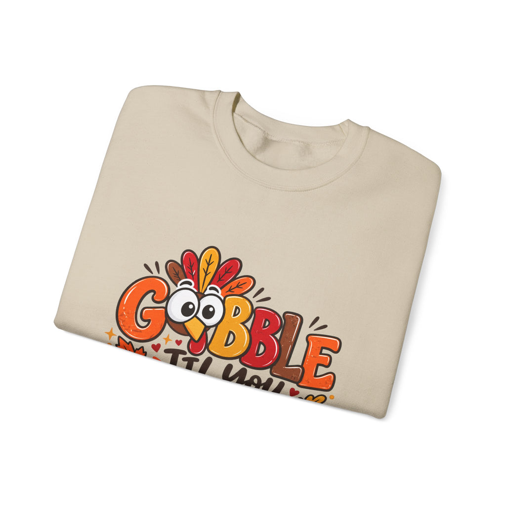 Gobble Till You Wobble Thanksgiving Turkey Unisex Crewneck Sweatshirt