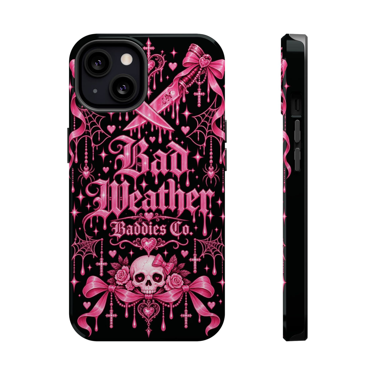Pink Gothic Magnetic Phone Case With Impact Resistant Protection