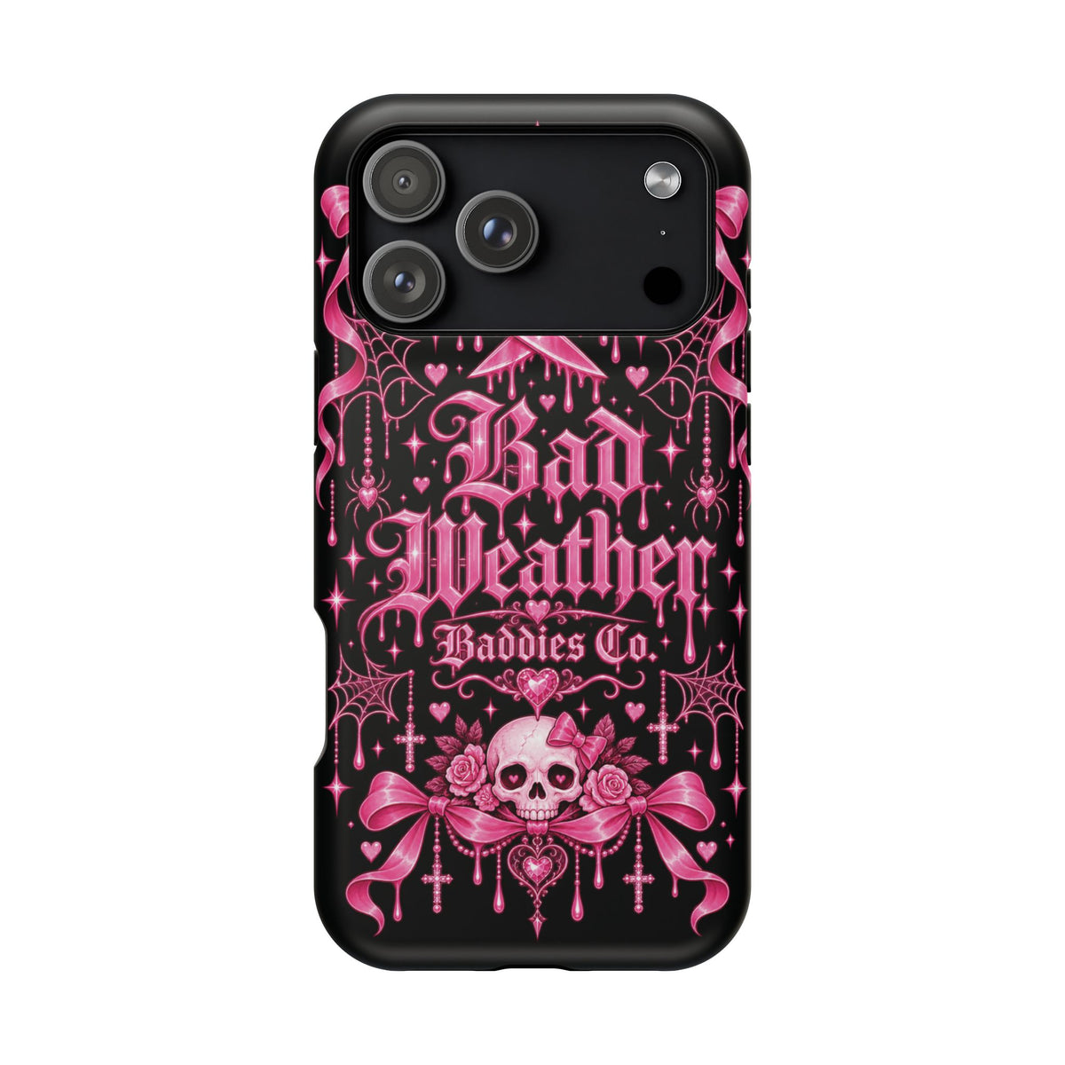 Pink Gothic Magnetic Phone Case With Impact Resistant Protection
