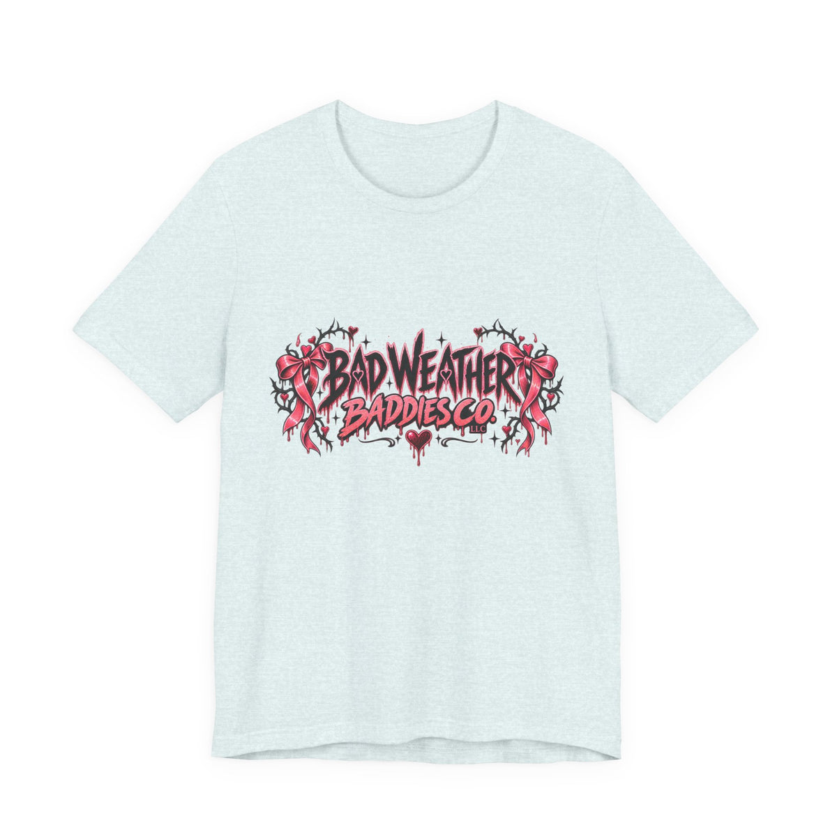 Bad Weather Baddies Co Gothic Pink Bow Signature Graphic Tee