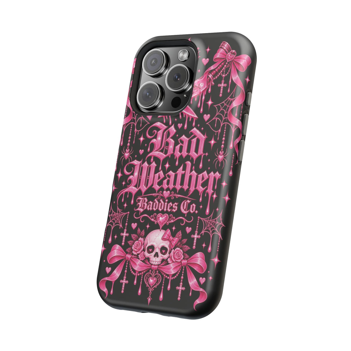 Pink Gothic Magnetic Phone Case With Impact Resistant Protection