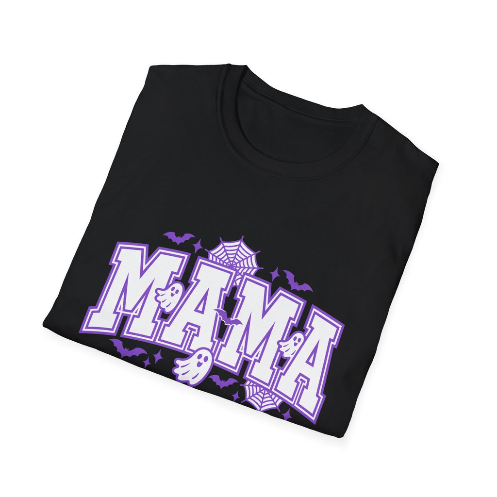 Spooky Mama Halloween Tee With Cute Ghosts Bats And Lavender Details