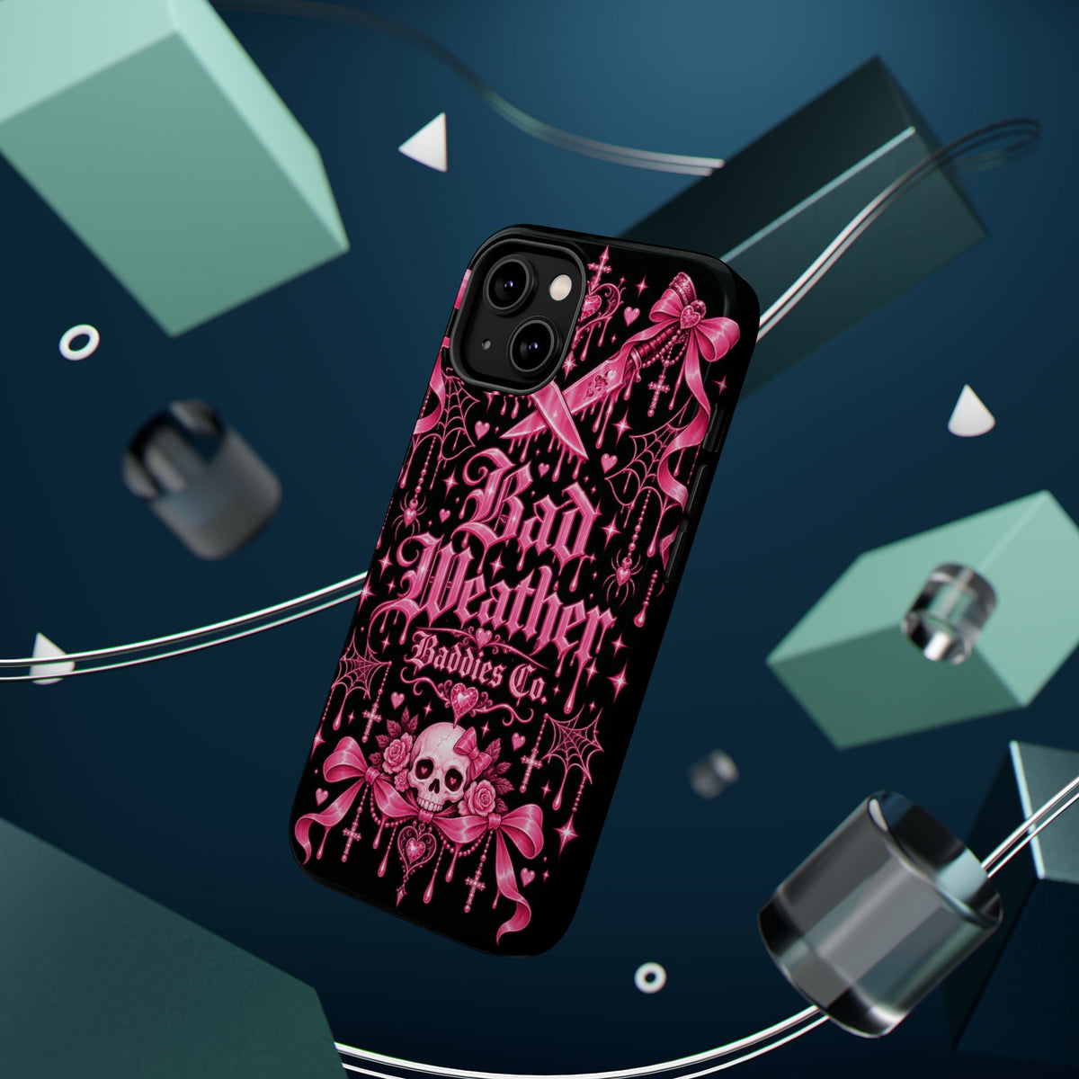 Pink Gothic Magnetic Phone Case With Impact Resistant Protection