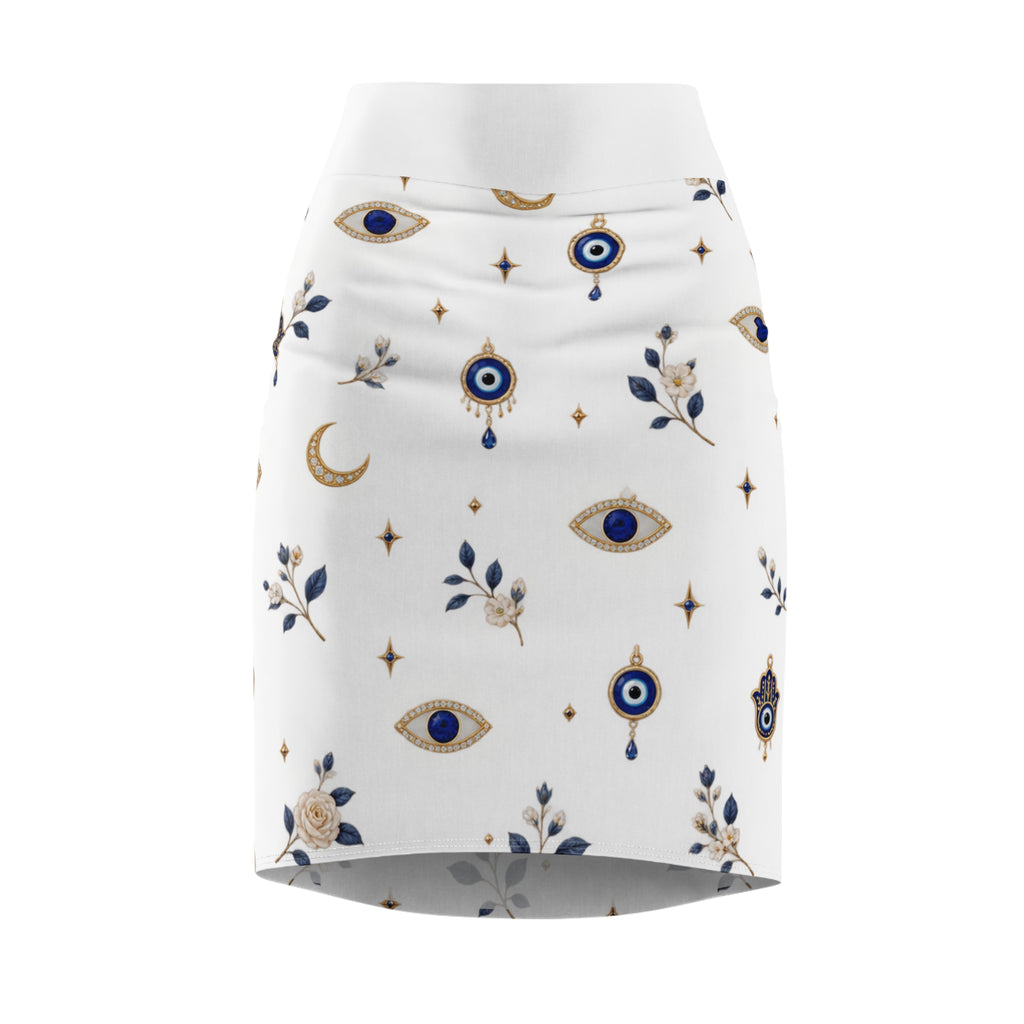 Celestial Evil Eye Pencil Skirt