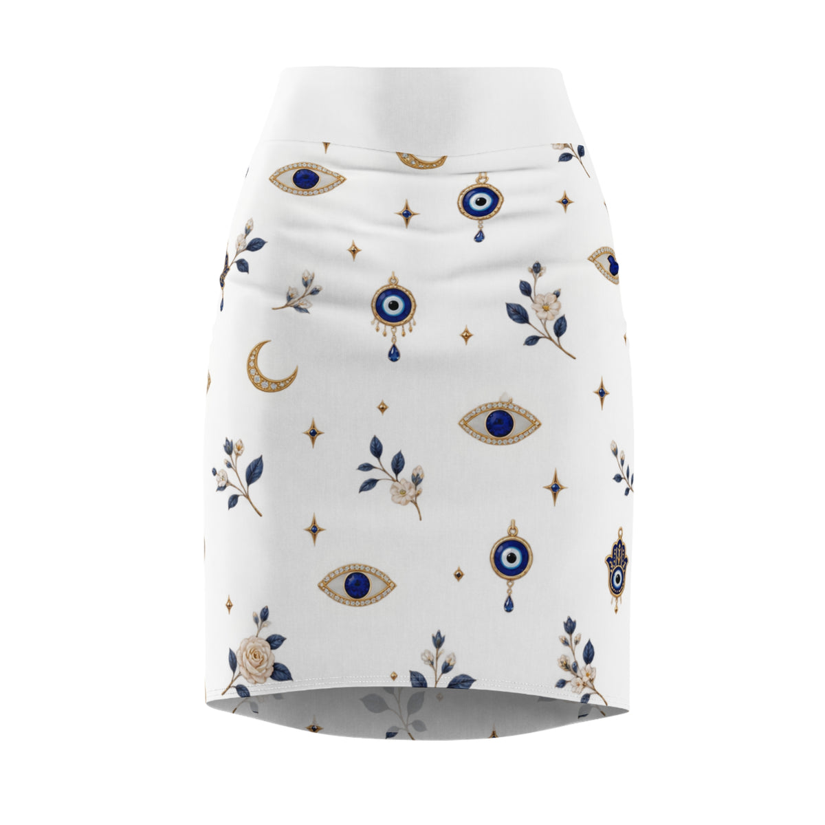 Celestial Evil Eye Pencil Skirt