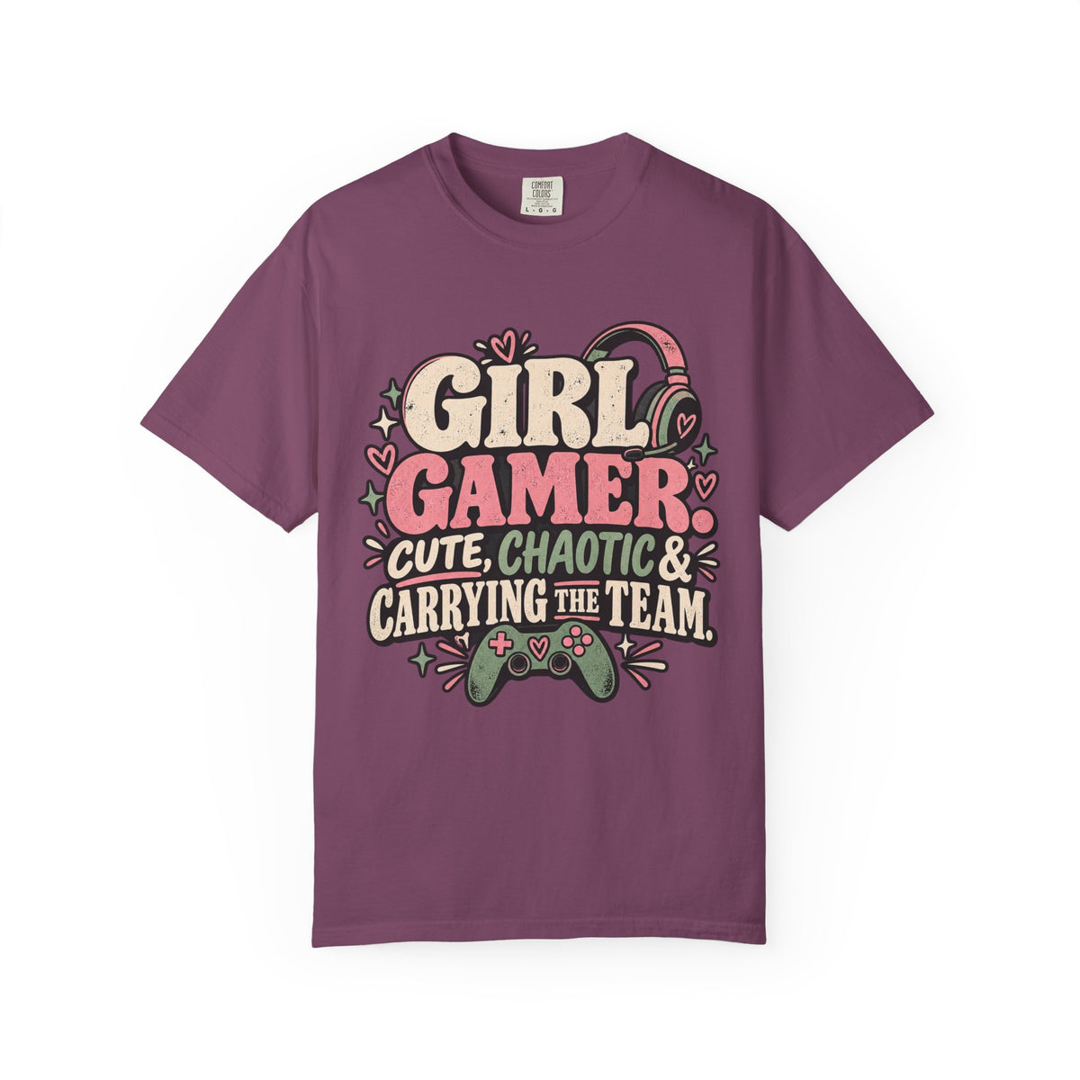 Girl Gamer Cute Chaotic & Carrying the Team | Retro Gaming T-Shirt