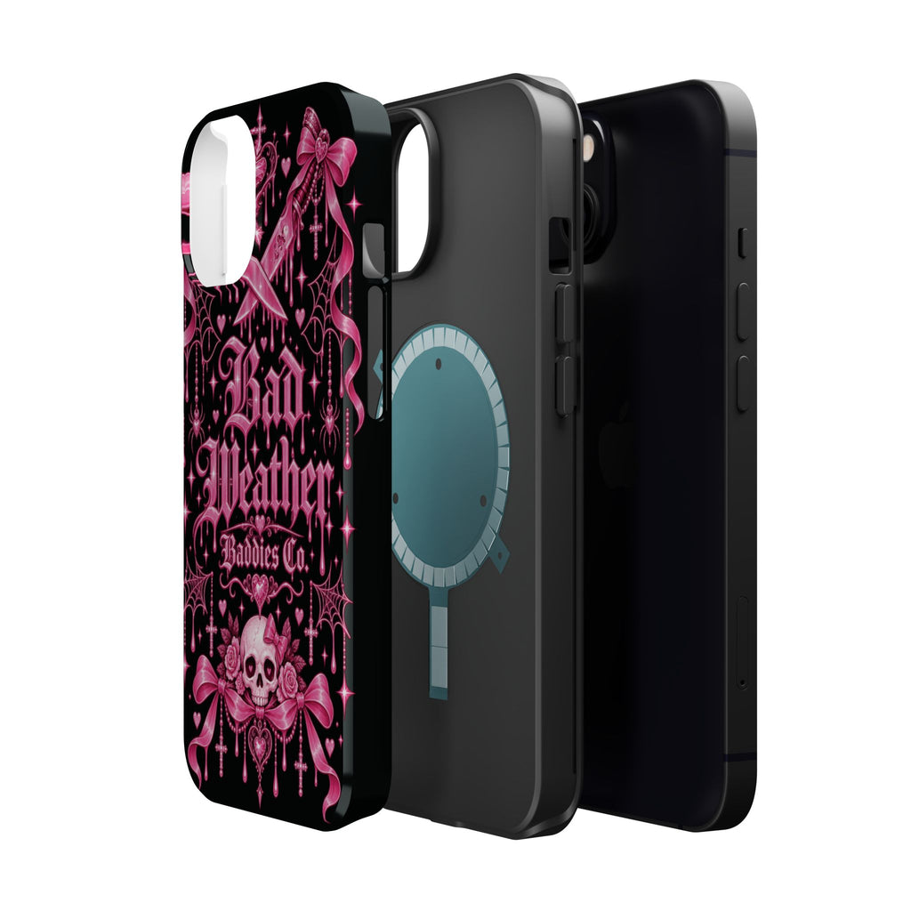 Pink Gothic Magnetic Phone Case With Impact Resistant Protection
