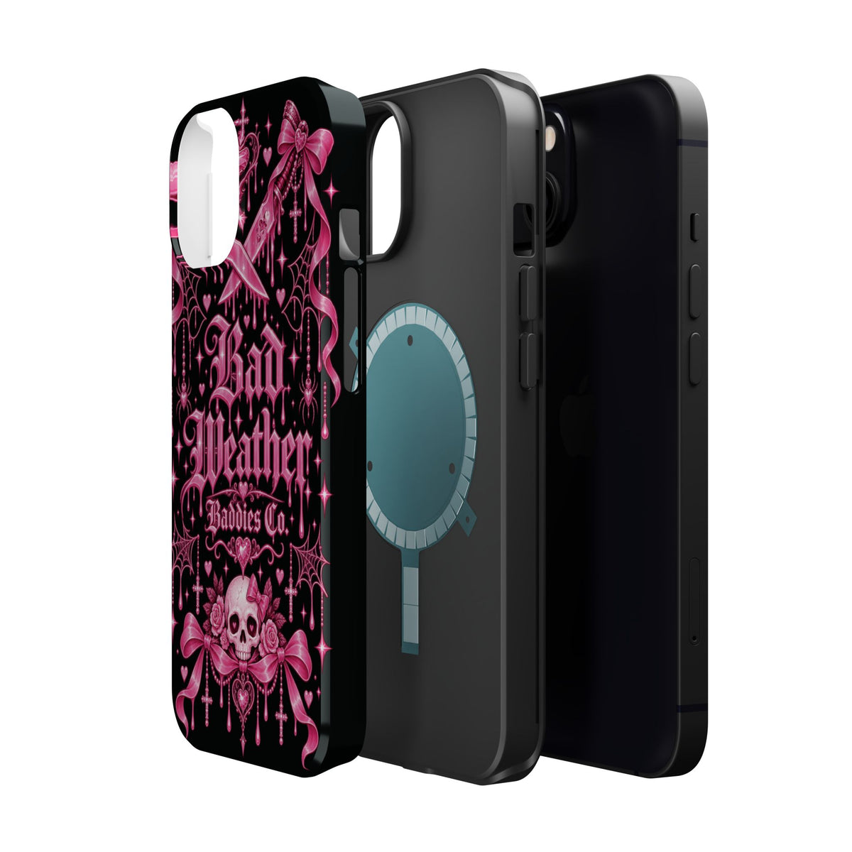Pink Gothic Magnetic Phone Case With Impact Resistant Protection