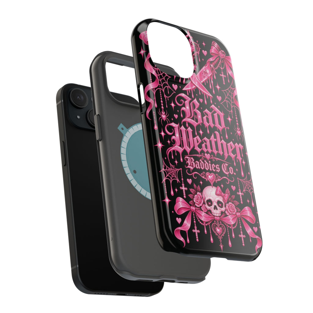 Pink Gothic Magnetic Phone Case With Impact Resistant Protection