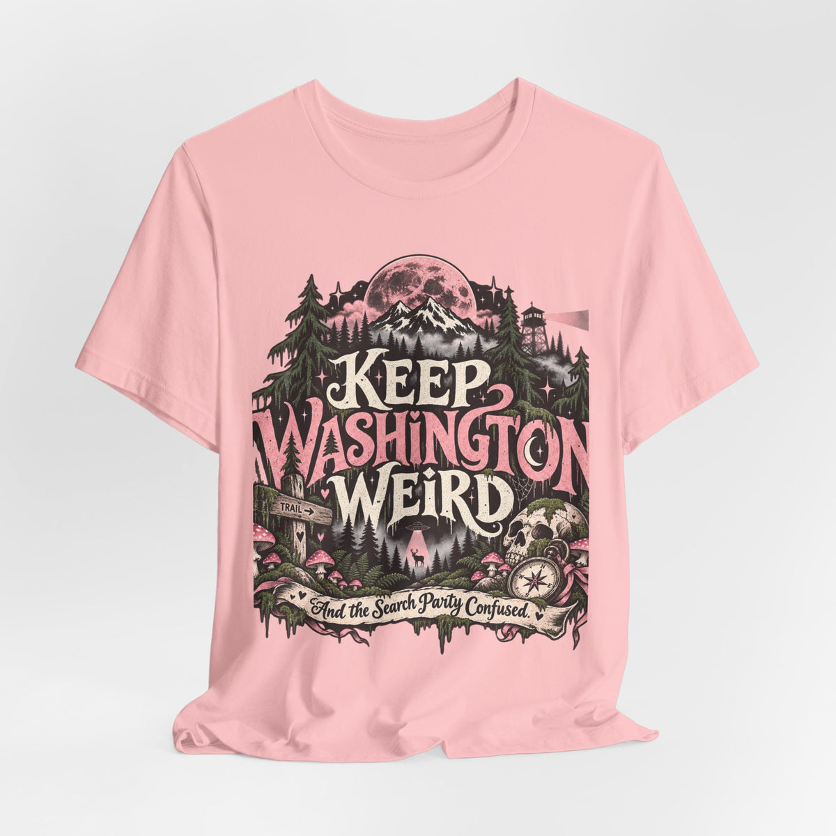 Keep Washington Weird Tee for PNW Cryptid Believers and Forest Wanderers
