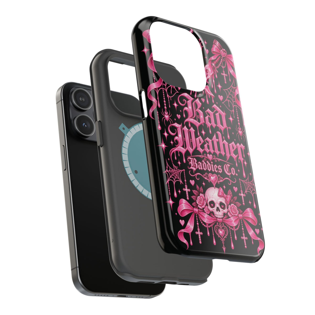 Pink Gothic Magnetic Phone Case With Impact Resistant Protection