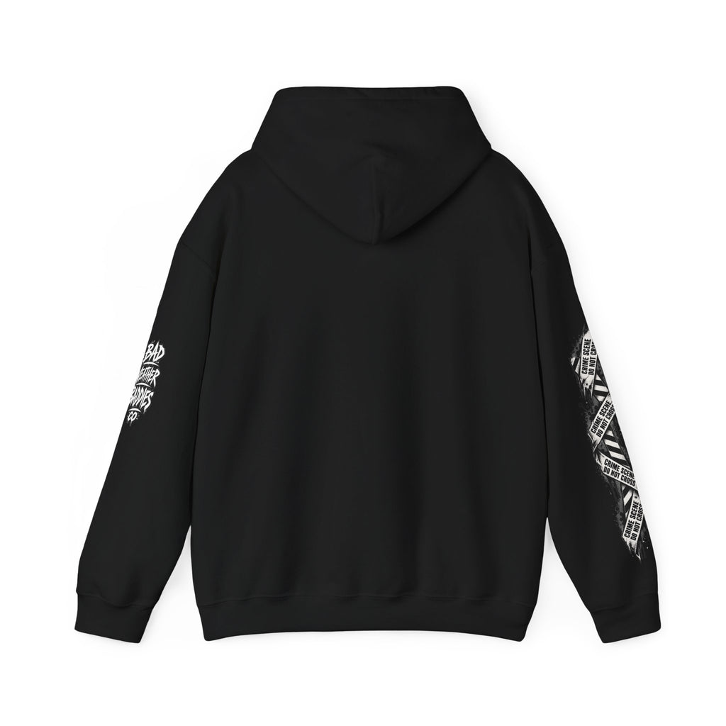 Serial Killer Documentaries and Chill Crime Scene Sleeve Hoodie