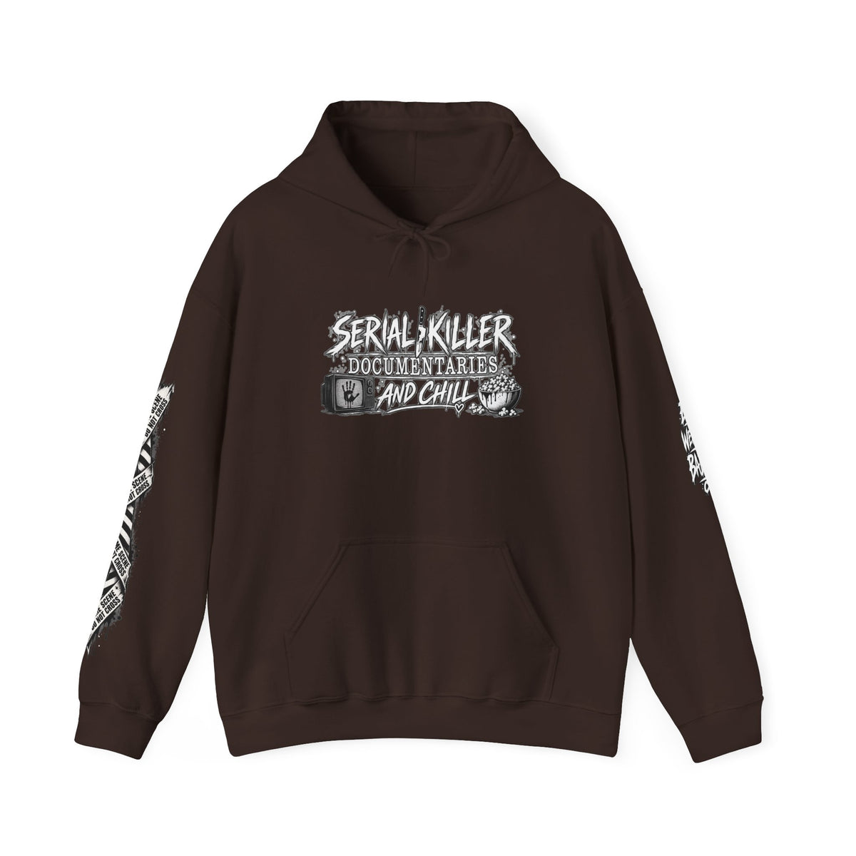 Serial Killer Documentaries and Chill Crime Scene Sleeve Hoodie