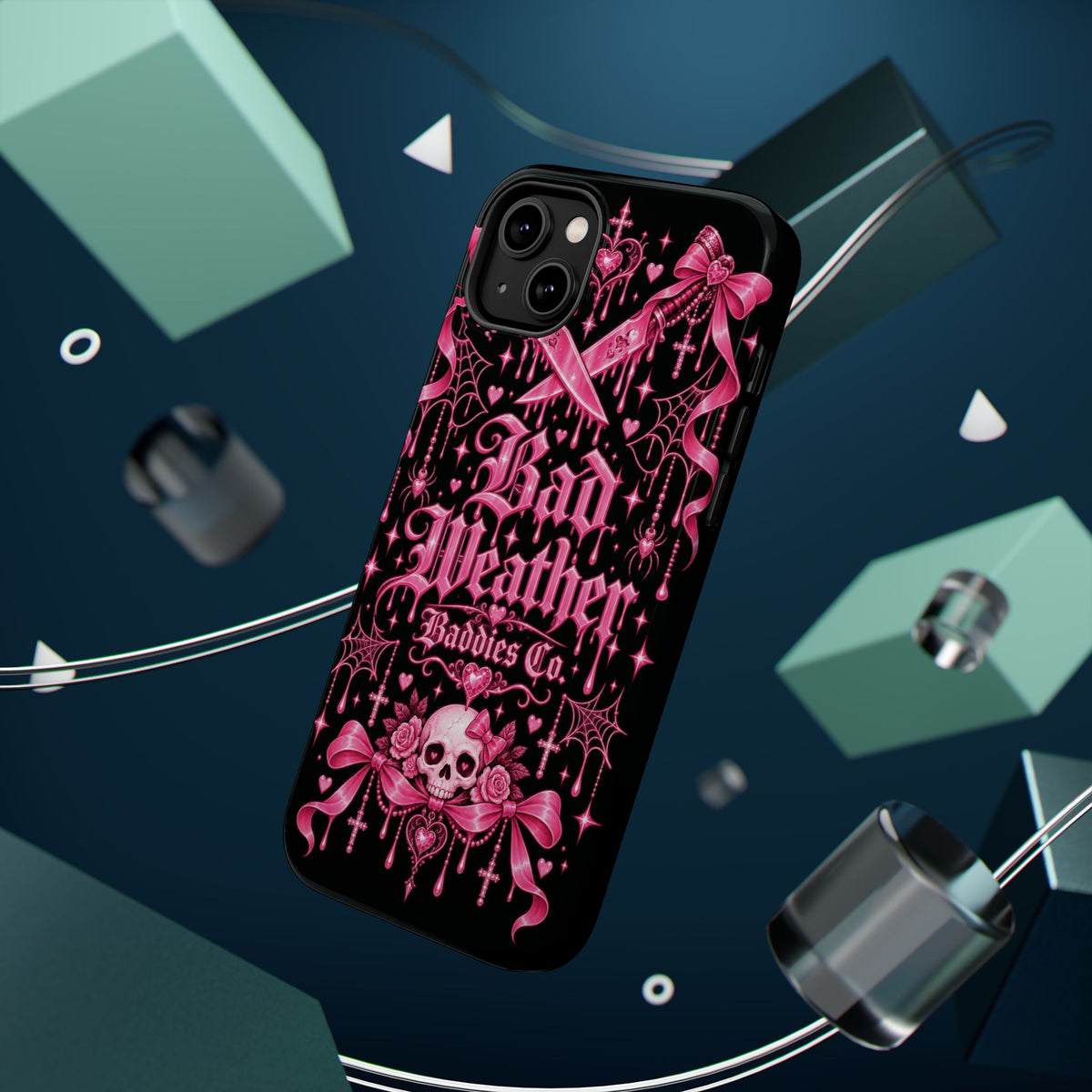Pink Gothic Magnetic Phone Case With Impact Resistant Protection