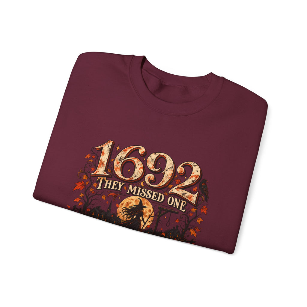 1692 They Missed One Witchy Salem Halloween Crewneck Sweatshirt