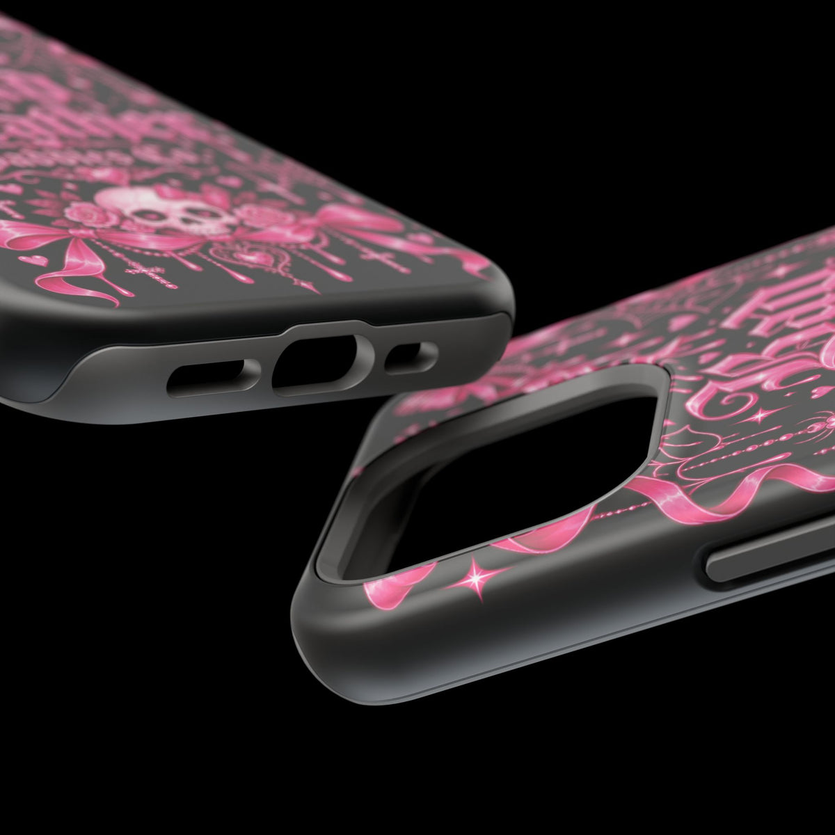 Pink Gothic Magnetic Phone Case With Impact Resistant Protection