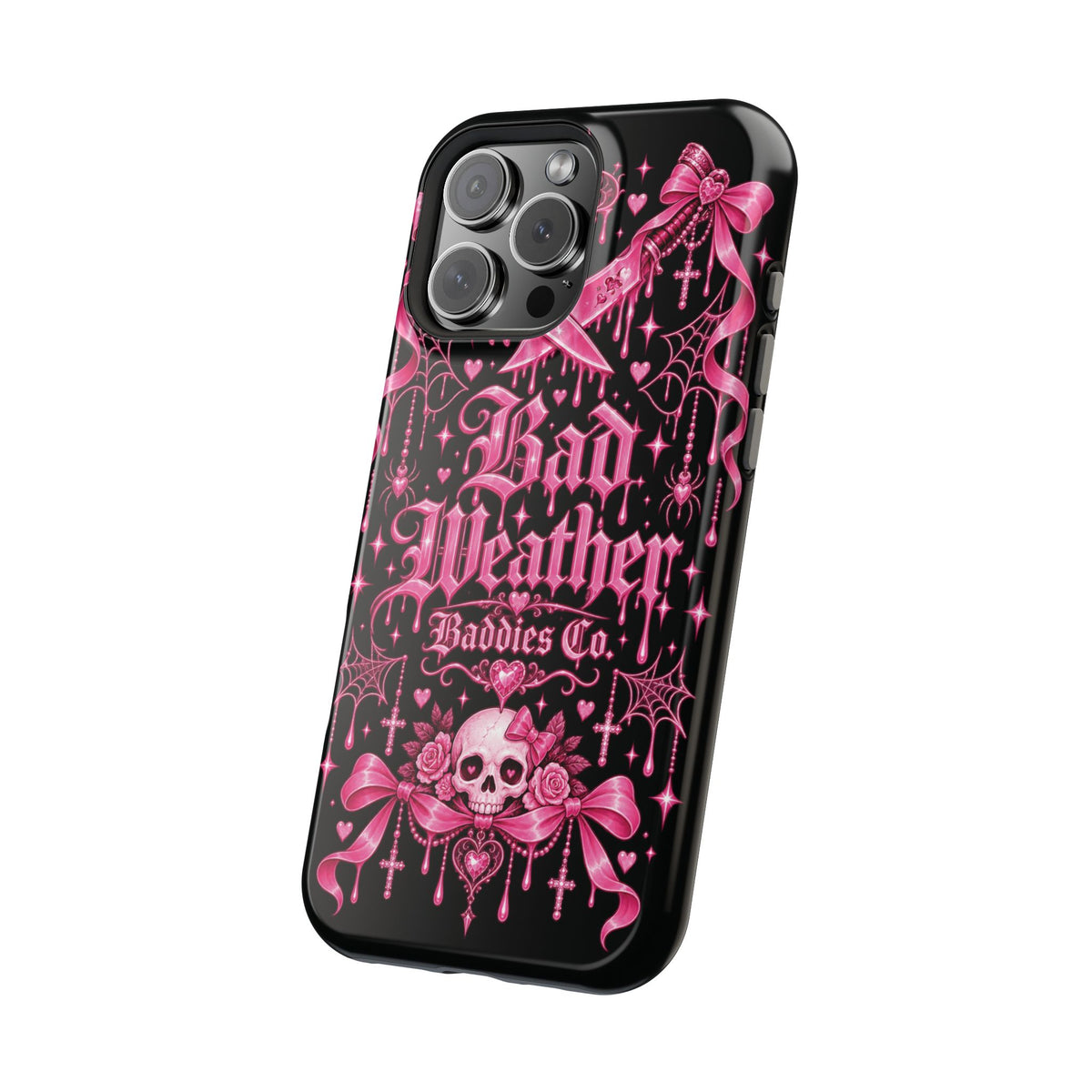 Pink Gothic Magnetic Phone Case With Impact Resistant Protection