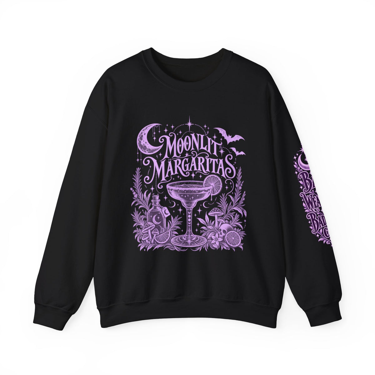 Moonlit Margaritas Witchy Unisex Crewneck Sweatshirt With Celestial Design