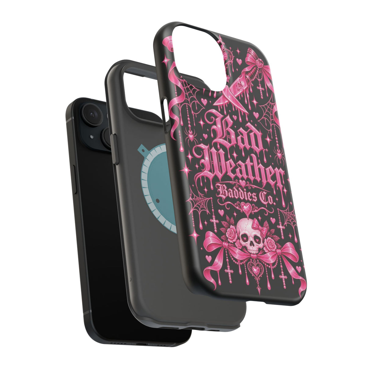Pink Gothic Magnetic Phone Case With Impact Resistant Protection