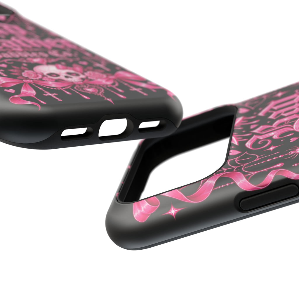 Pink Gothic Magnetic Phone Case With Impact Resistant Protection