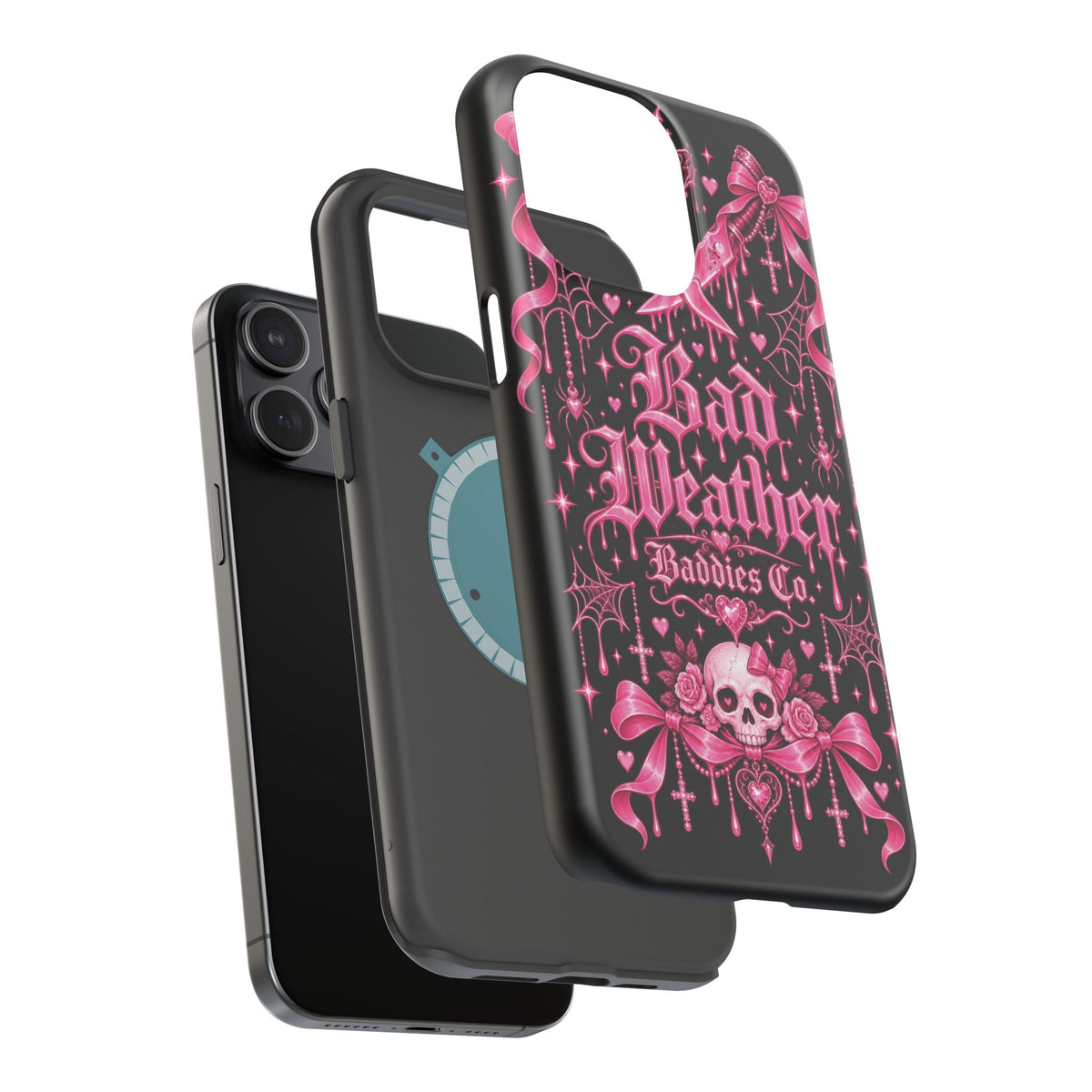 Pink Gothic Magnetic Phone Case With Impact Resistant Protection