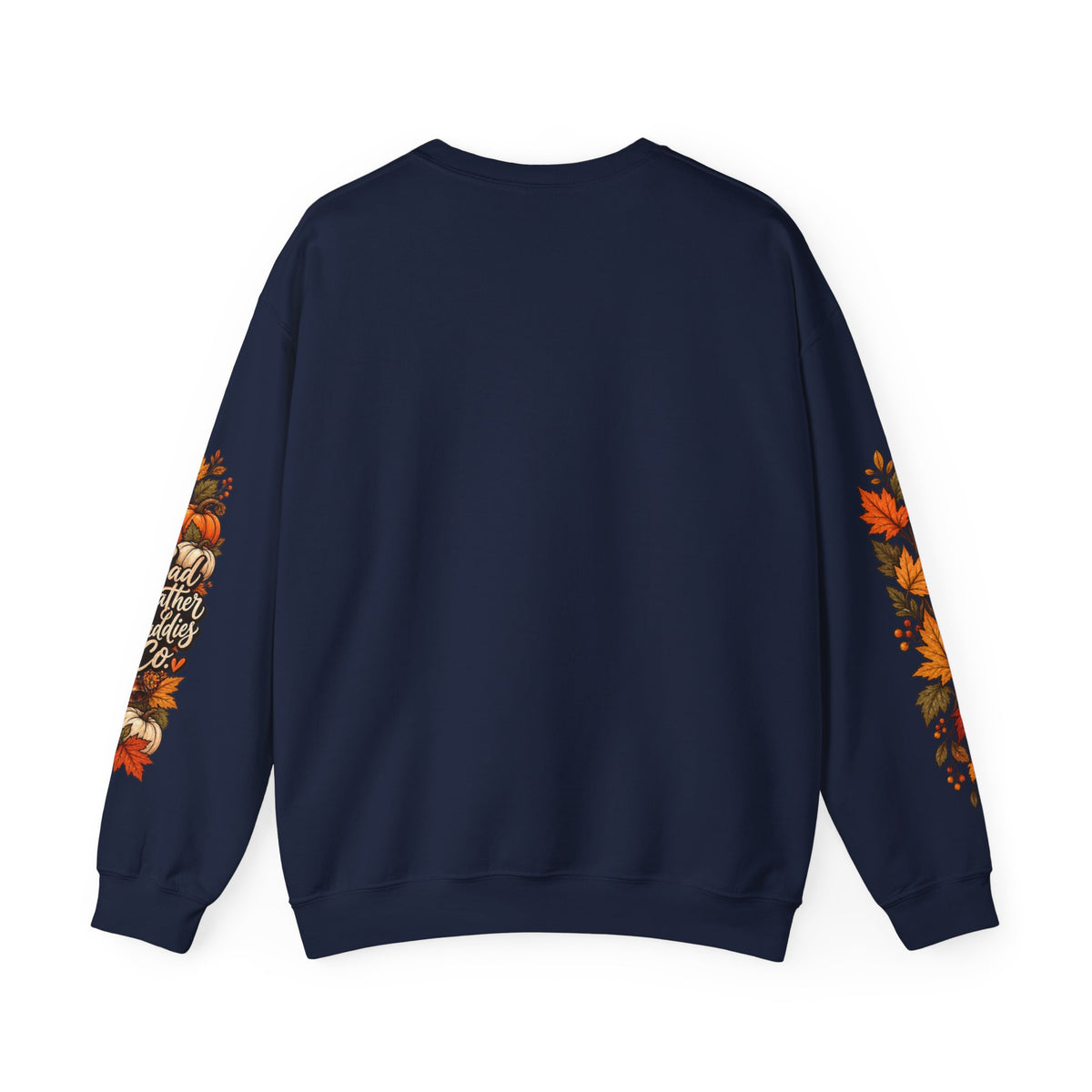 Gobble Till You Wobble Thanksgiving Turkey Crewneck Sweatshirt With Fall Leaves