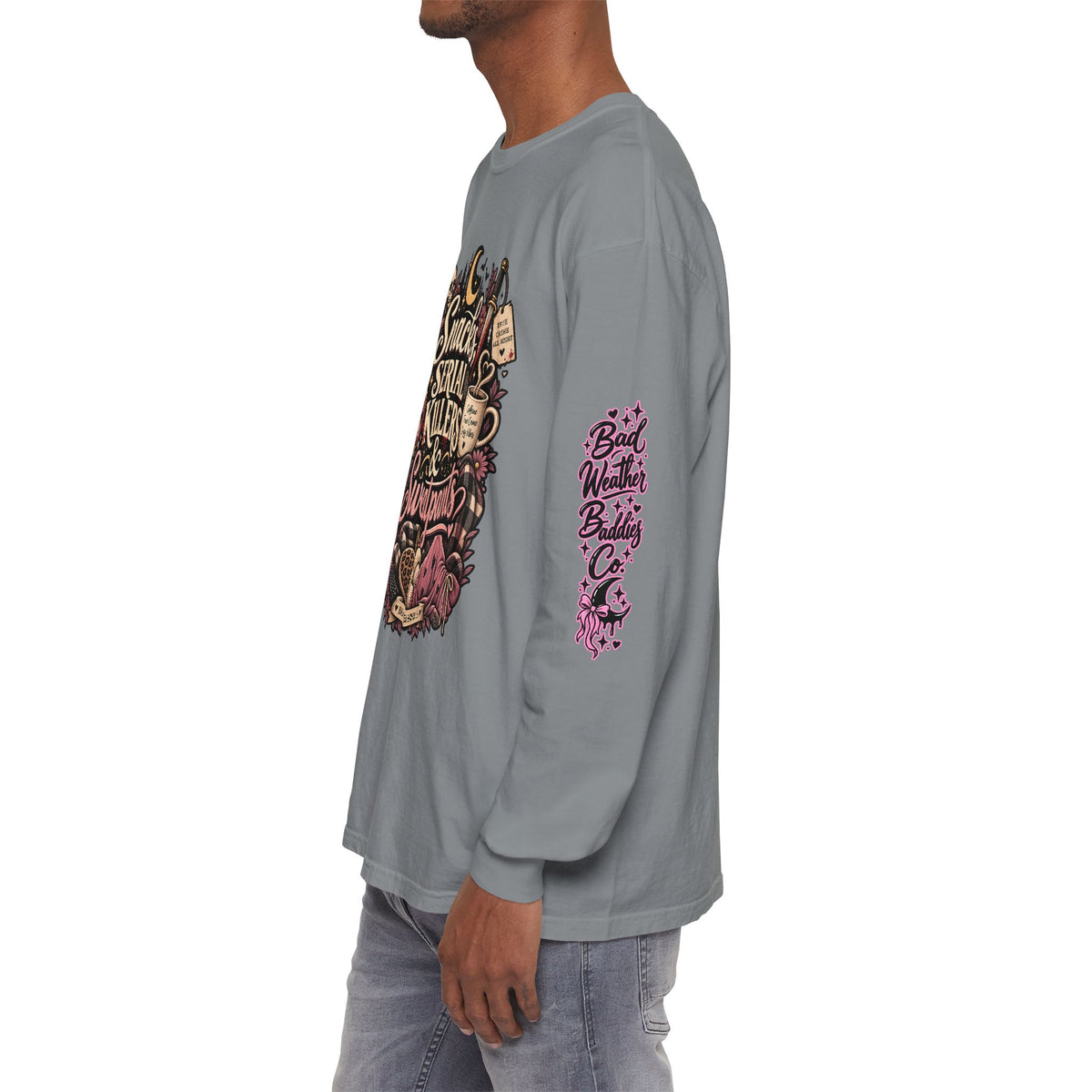 Snacks, Serial Killers & Sweatpants Long Sleeve Shirt | True Crime Lover Comfort Colors Tee | Cozy Crime Graphic Shirt