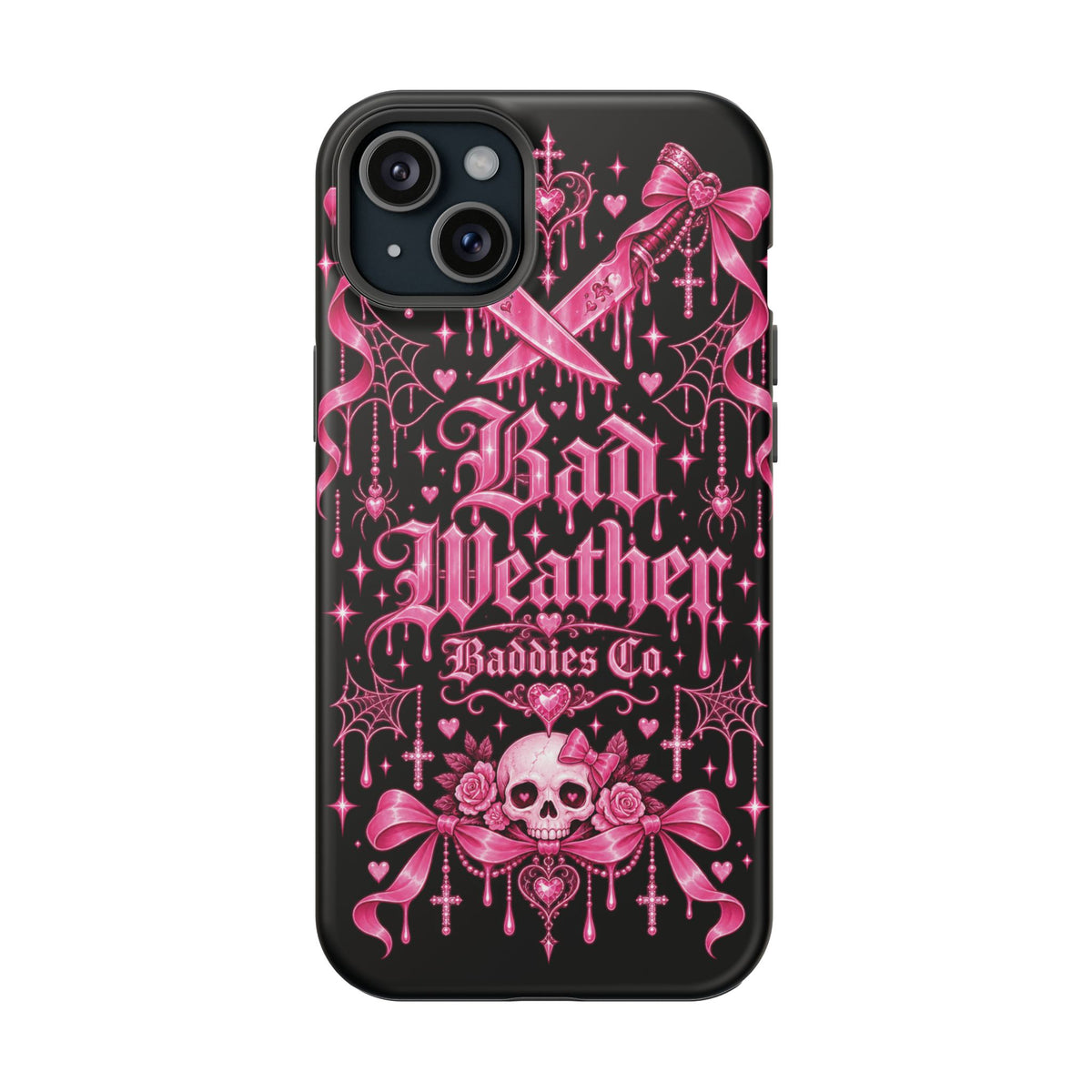 Pink Gothic Magnetic Phone Case With Impact Resistant Protection