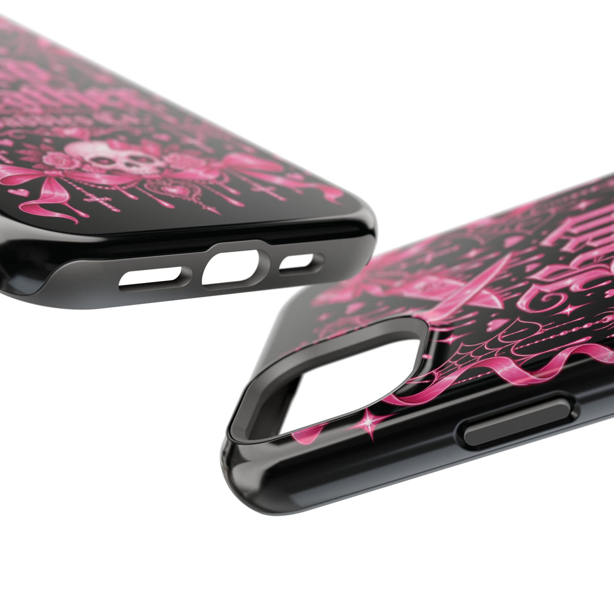 Pink Gothic Magnetic Phone Case With Impact Resistant Protection