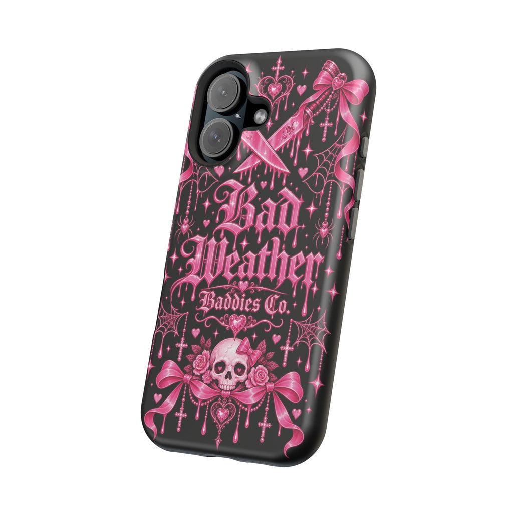 Pink Gothic Magnetic Phone Case With Impact Resistant Protection