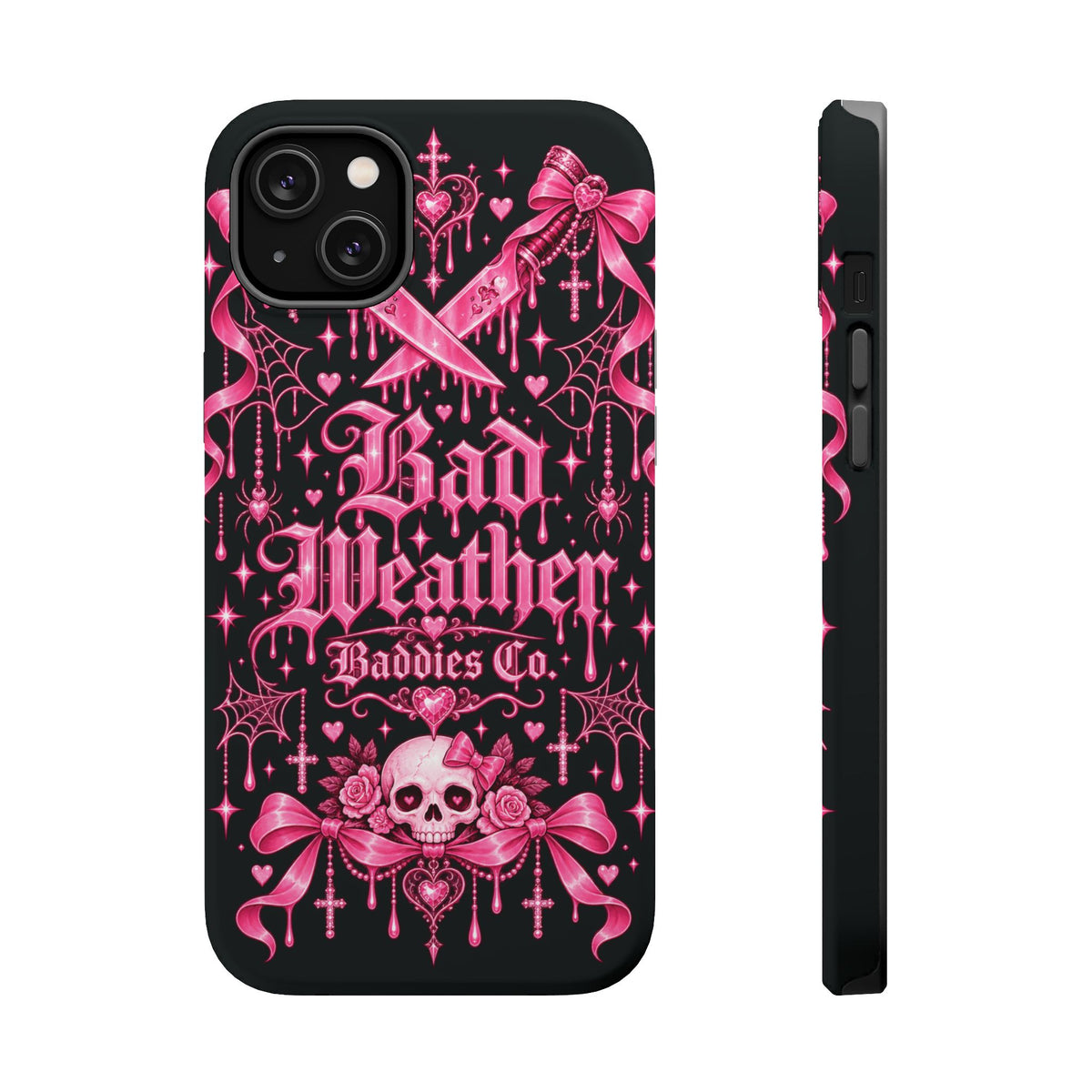 Pink Gothic Magnetic Phone Case With Impact Resistant Protection