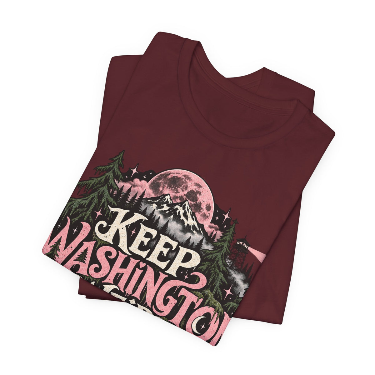 Keep Washington Weird Tee for PNW Cryptid Believers and Forest Wanderers