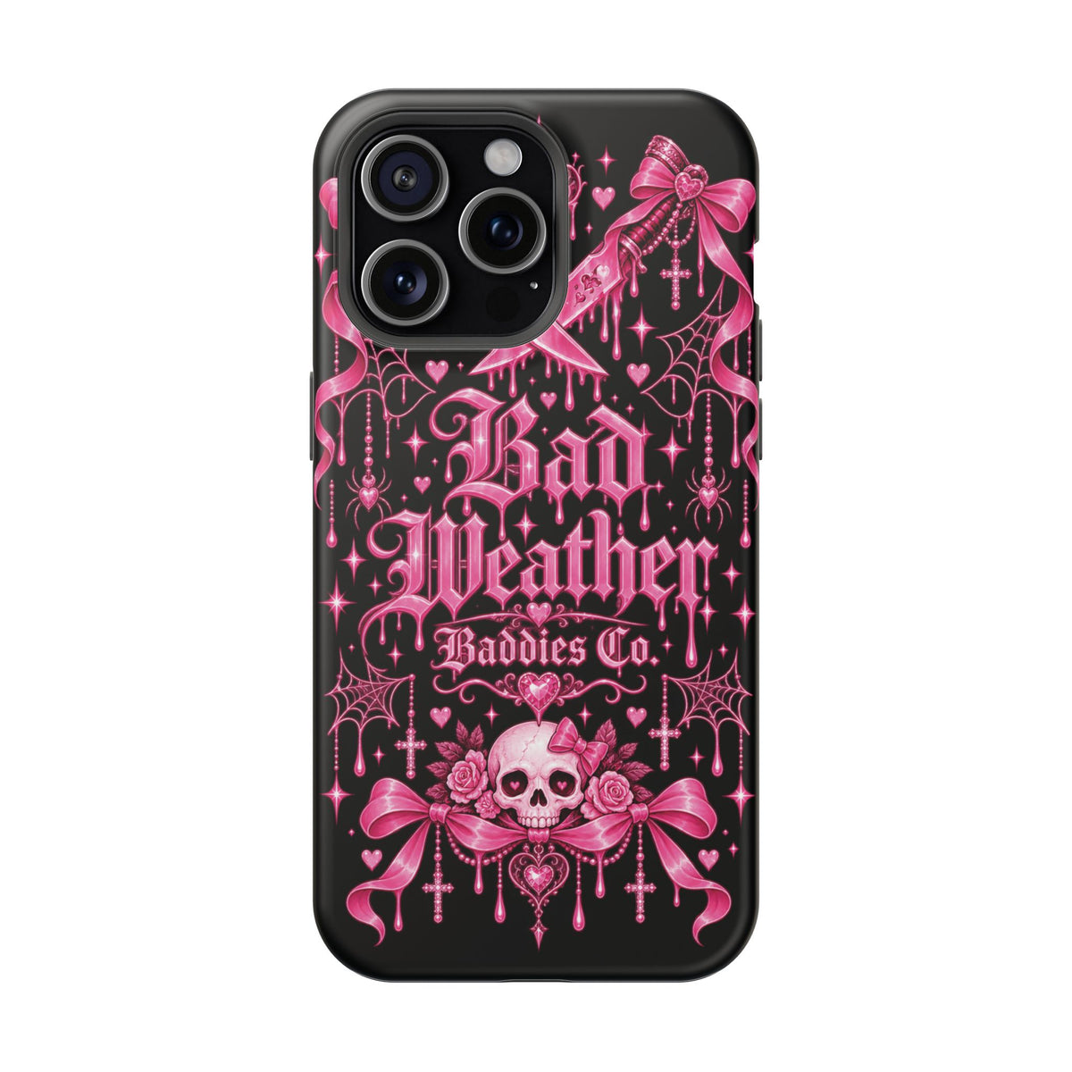 Pink Gothic Magnetic Phone Case With Impact Resistant Protection