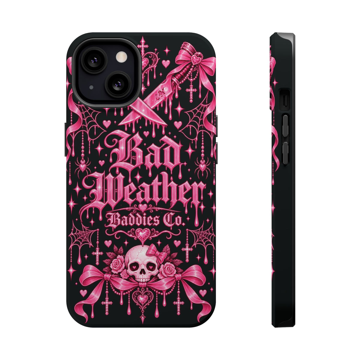 Pink Gothic Magnetic Phone Case With Impact Resistant Protection