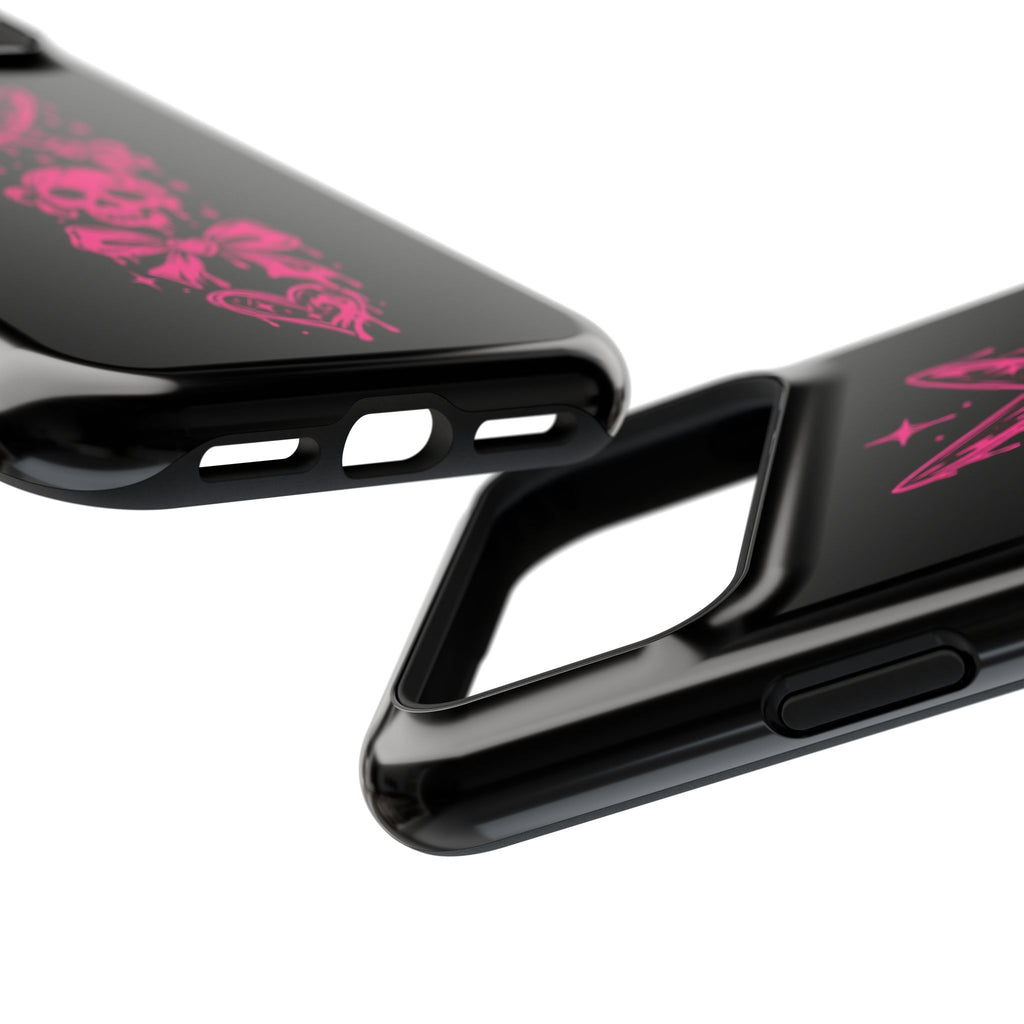 Pink Gothic Magnetic Impact Resistant Phone Case With Skull And Bows