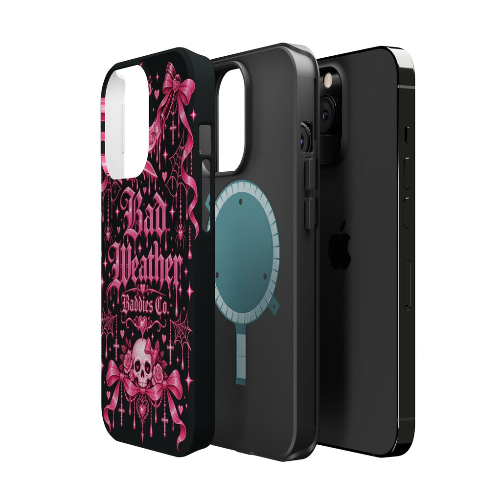 Pink Gothic Magnetic Phone Case With Impact Resistant Protection