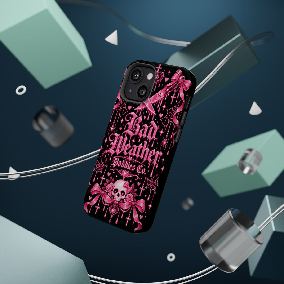 Pink Gothic Magnetic Phone Case With Impact Resistant Protection