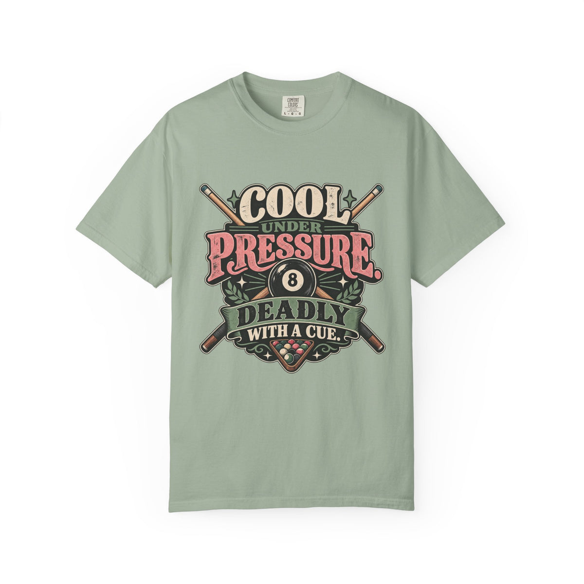 Cool Under Pressure, Deadly With a Cue | Retro Pool T-Shirt