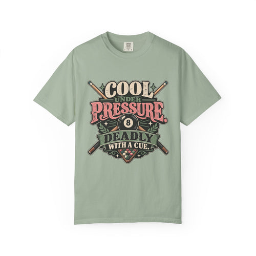 Cool Under Pressure, Deadly With a Cue | Retro Pool T-Shirt
