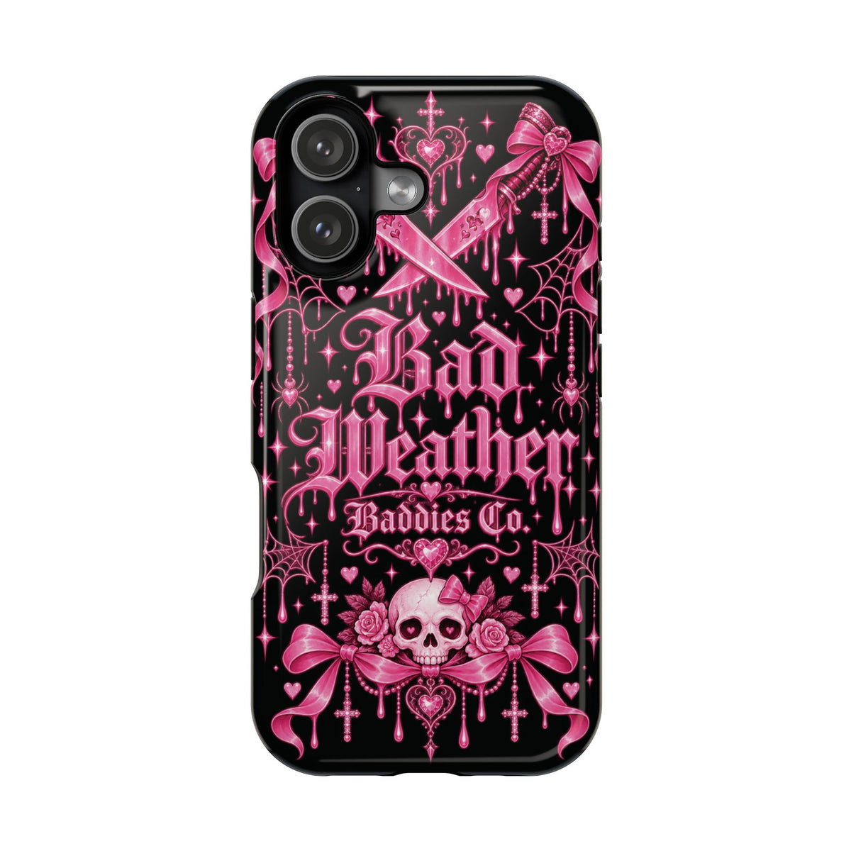 Pink Gothic Magnetic Phone Case With Impact Resistant Protection