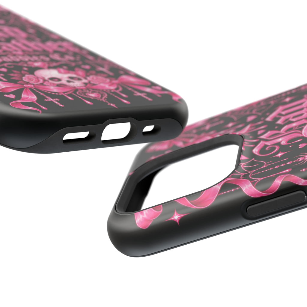 Pink Gothic Magnetic Phone Case With Impact Resistant Protection