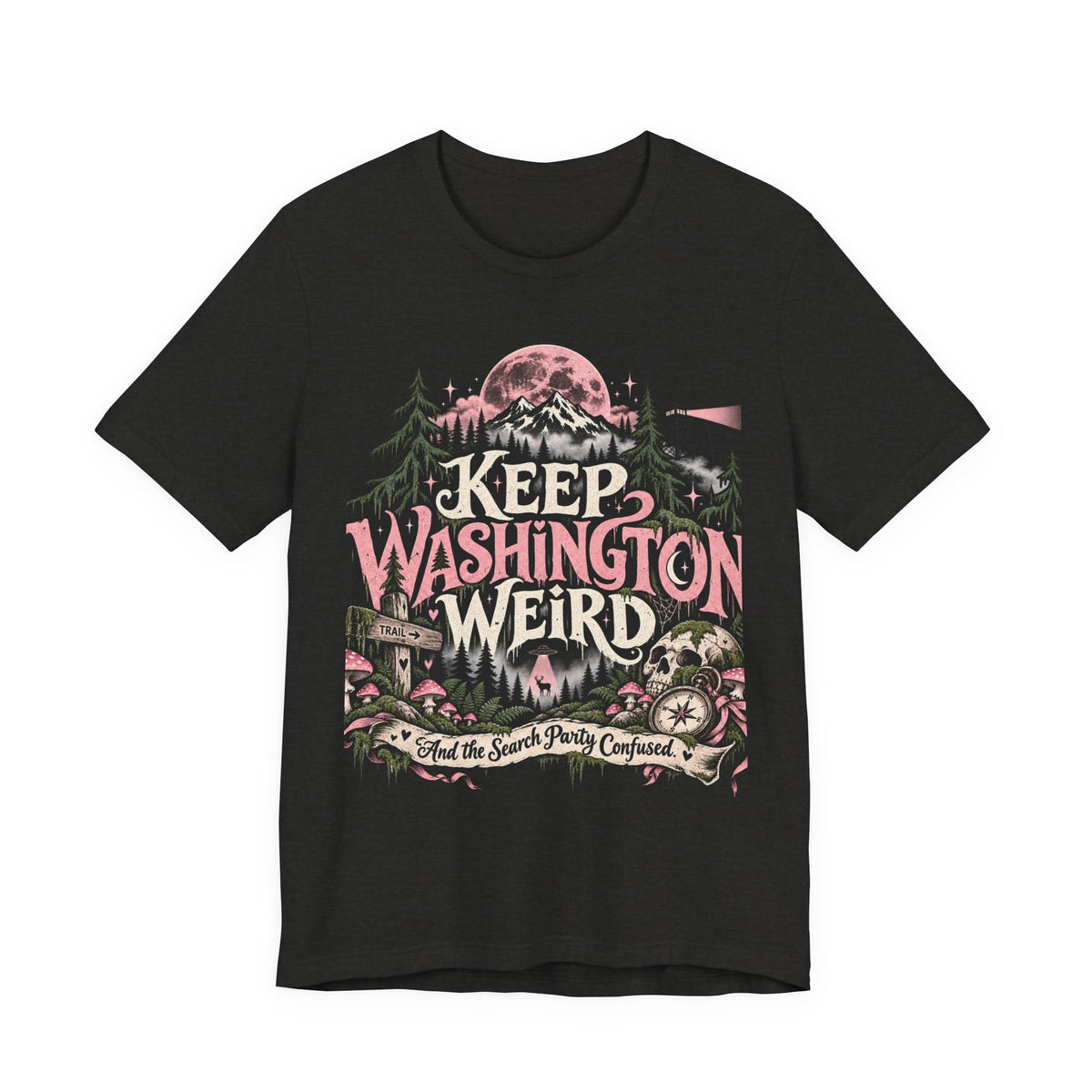 Keep Washington Weird Tee for PNW Cryptid Believers and Forest Wanderers