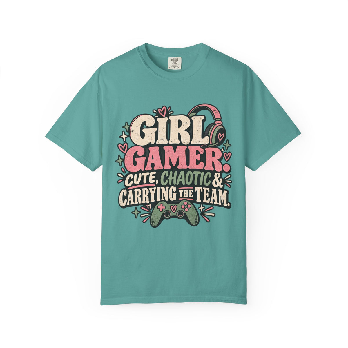 Girl Gamer Cute Chaotic & Carrying the Team | Retro Gaming T-Shirt