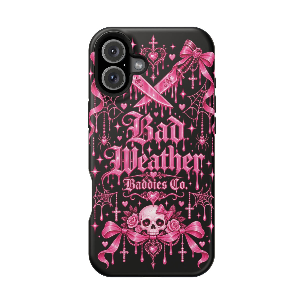 Pink Gothic Magnetic Phone Case With Impact Resistant Protection
