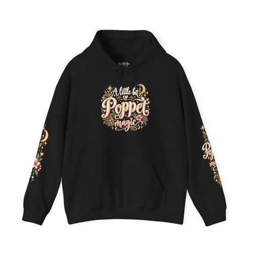 A Little Bit of Poppet Magic Hoodie | Witchy Celestial Sweatshirt | Floral Moon Hoodie | Dark Cottagecore Pullover Hooded Sweatshirt