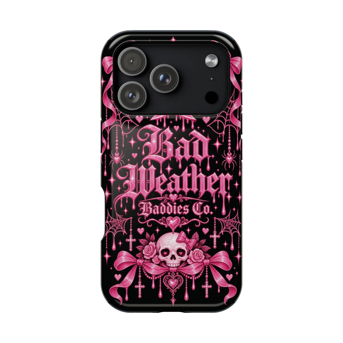 Pink Gothic Magnetic Phone Case With Impact Resistant Protection