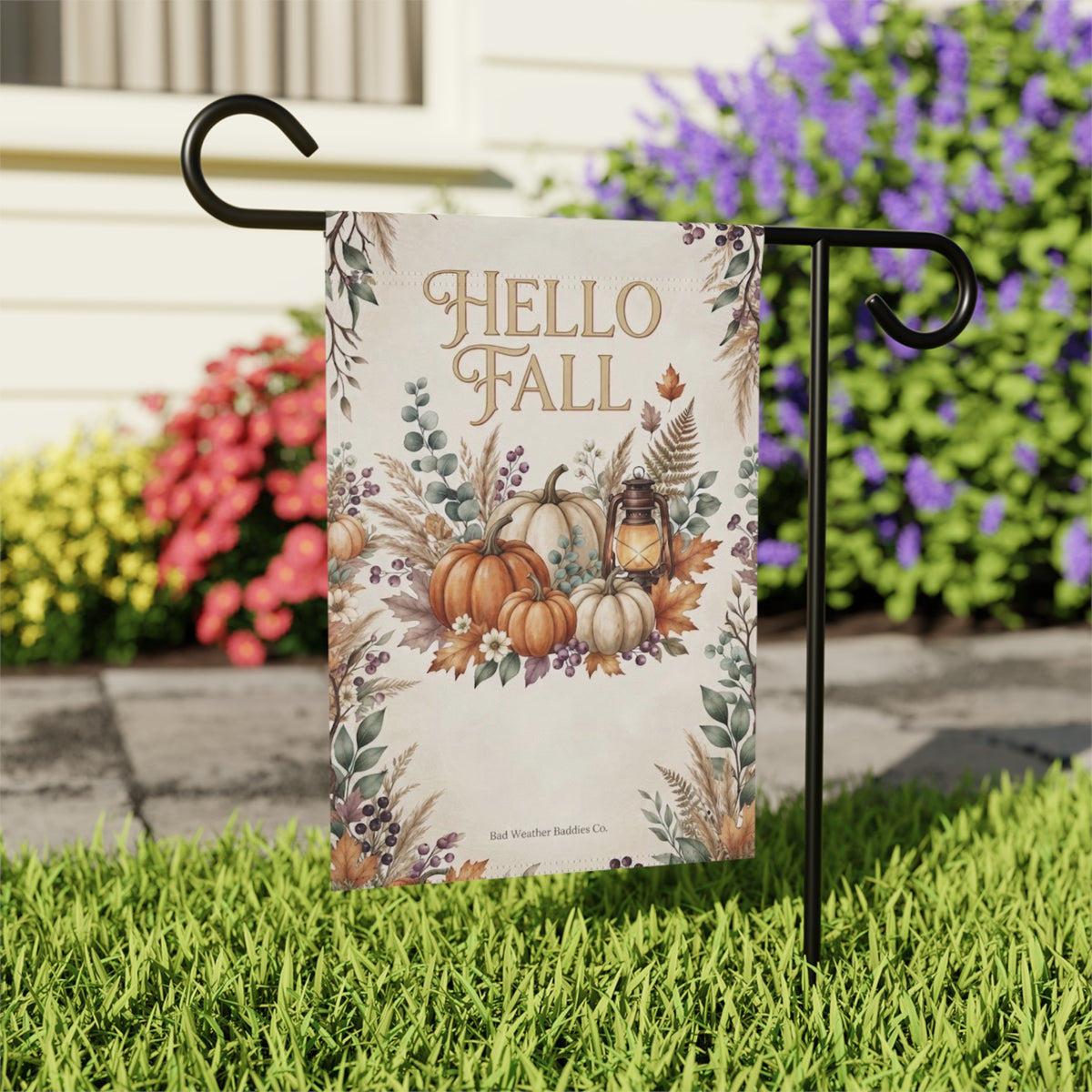 Hello Fall Garden Flag | Cozy Autumn Pumpkin & Floral Yard Decor