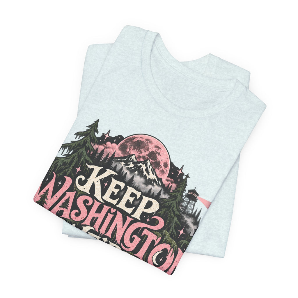 Keep Washington Weird Tee for PNW Cryptid Believers and Forest Wanderers