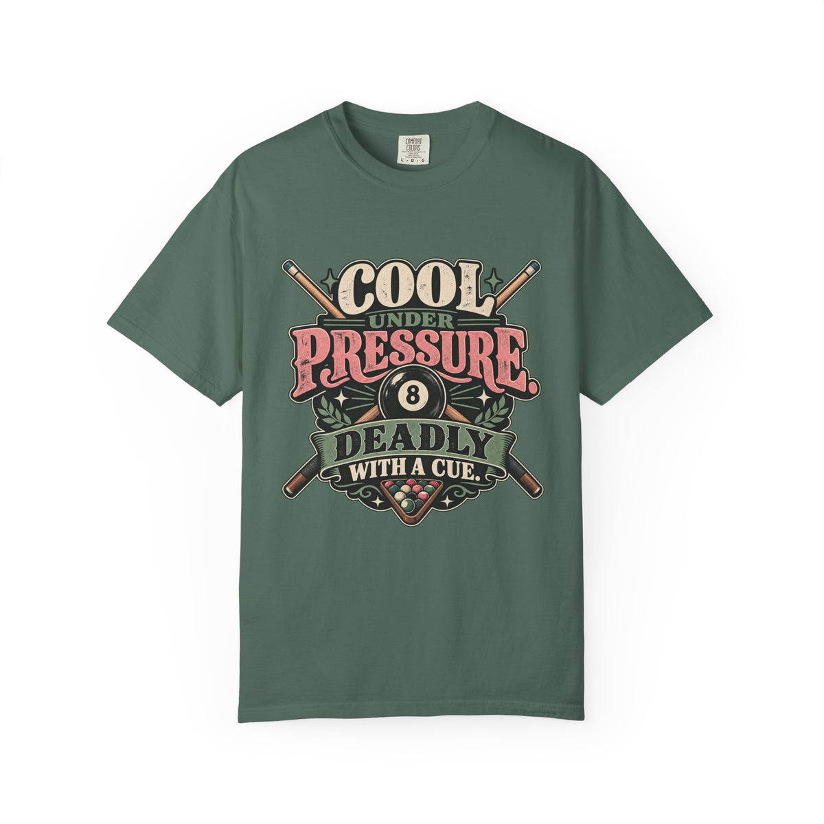 Cool Under Pressure, Deadly With a Cue | Retro Pool T-Shirt