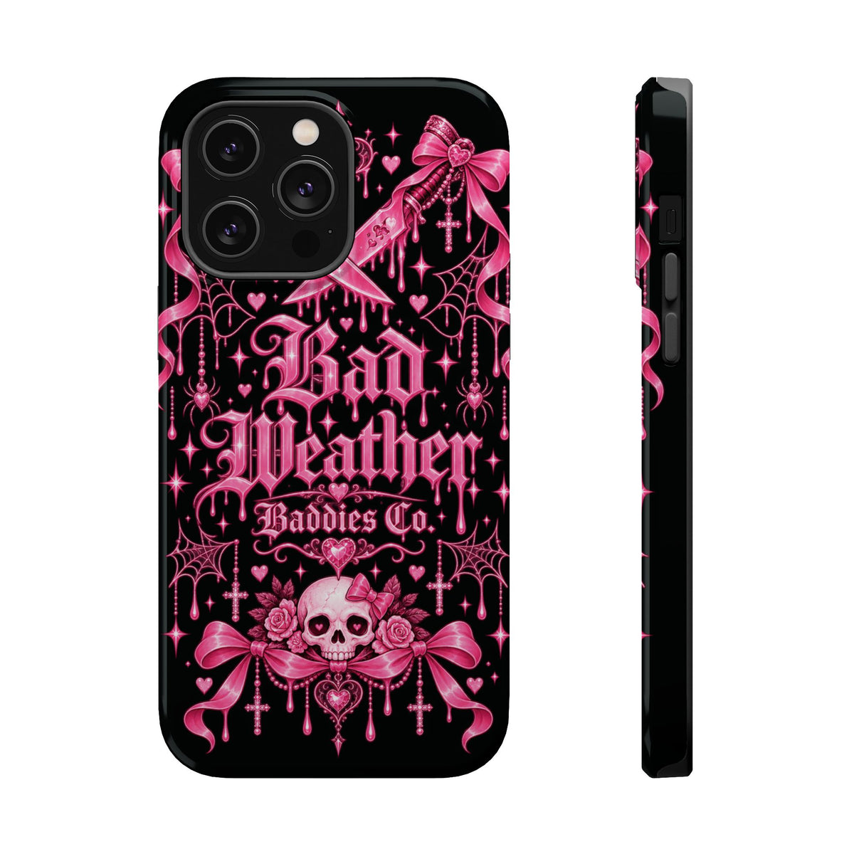 Pink Gothic Magnetic Phone Case With Impact Resistant Protection